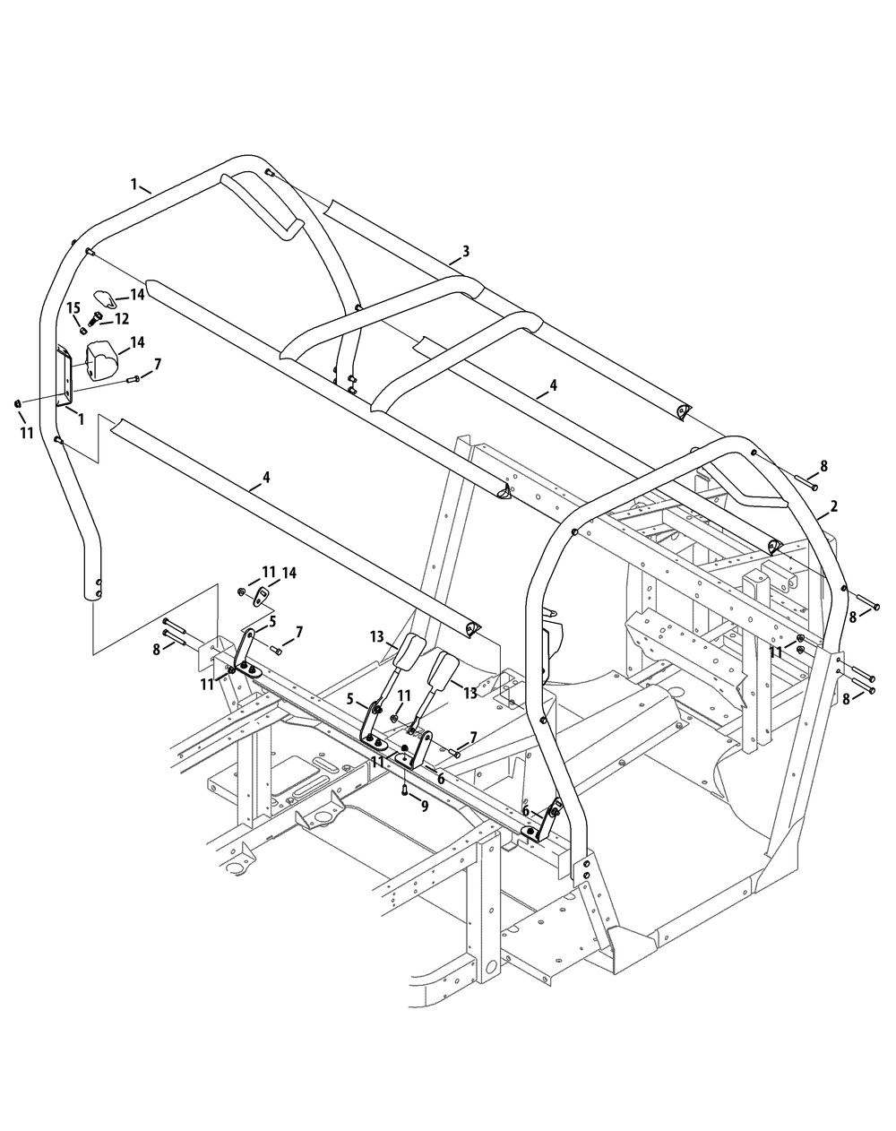 Operator Protective Structure And Seat Belts Diagram and Parts List for 46G 4X4-EFI-1G202Z-1G313Z-37BMD710 Cub Cadet Lawn Tractor Accessories